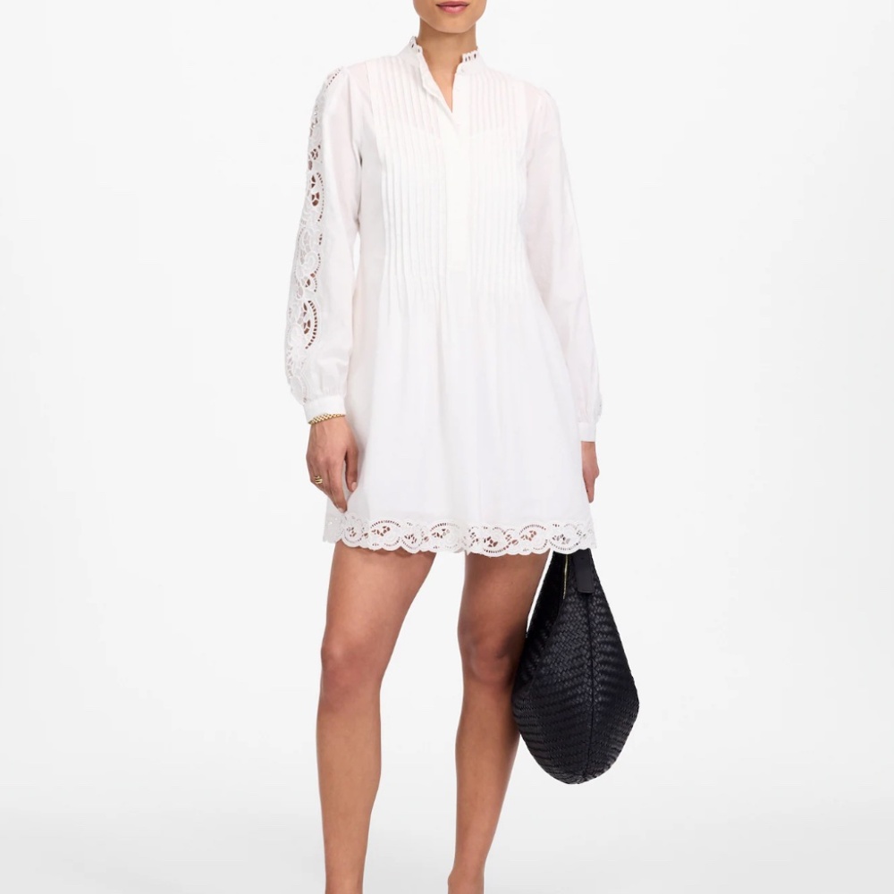 Madewell Pintucked Eyelet Mini Dress
